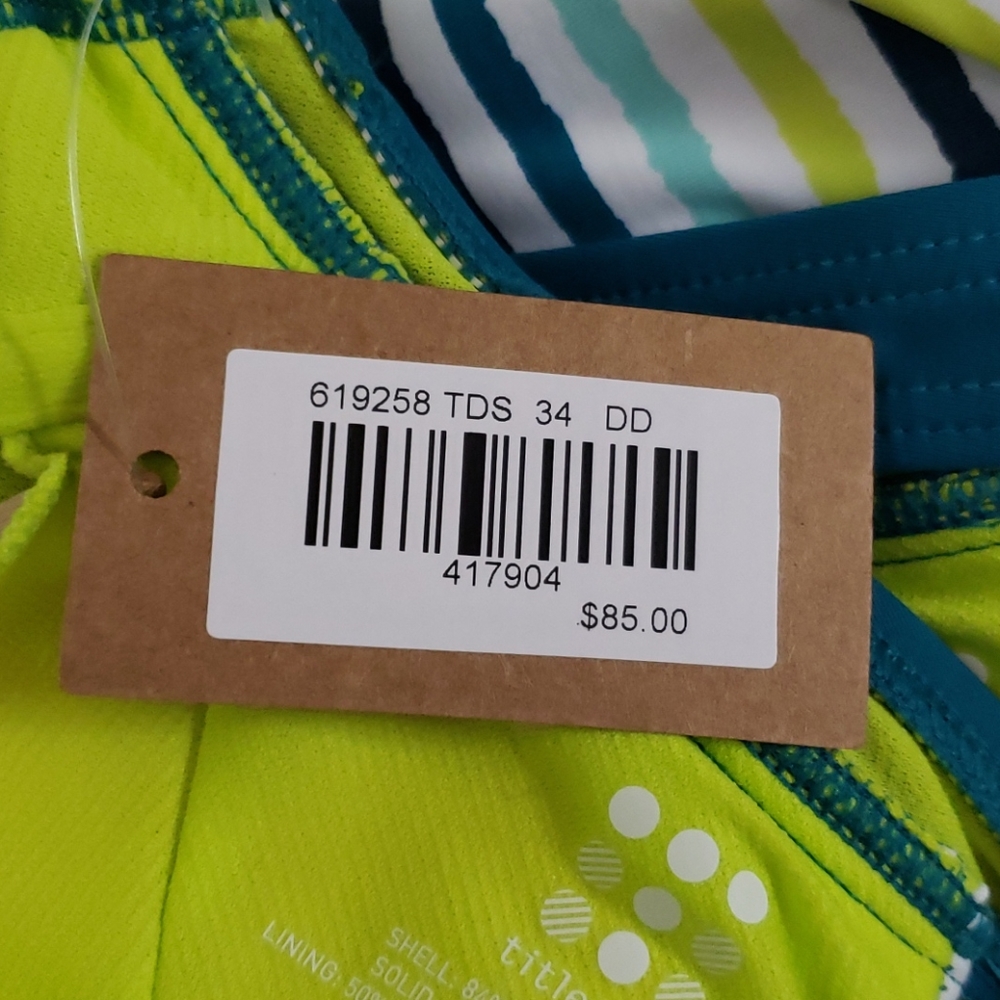 TITLE NINE Stripe Pele Tankini Swim Top 34DD NEW - Picture 10 of 11